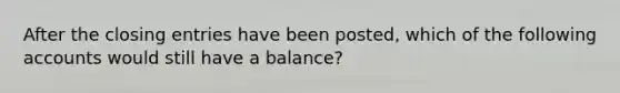 After the closing entries have been posted, which of the following accounts would still have a balance?