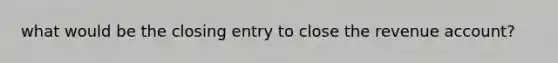 what would be the closing entry to close the revenue account?