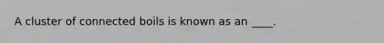 A cluster of connected boils is known as an ____.