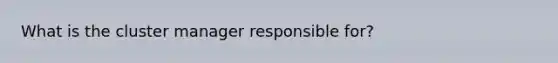 What is the cluster manager responsible for?