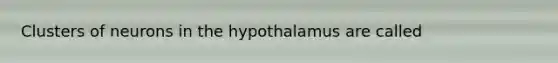 Clusters of neurons in the hypothalamus are called