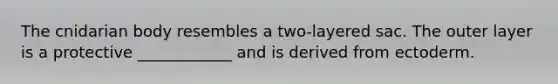 The cnidarian body resembles a two-layered sac. The outer layer is a protective ____________ and is derived from ectoderm.