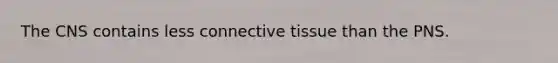 The CNS contains less connective tissue than the PNS.