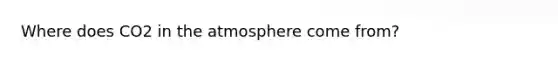 Where does CO2 in the atmosphere come from?