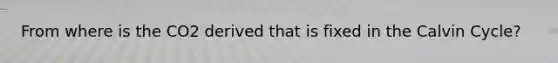 From where is the CO2 derived that is fixed in the Calvin Cycle?