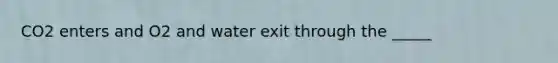 CO2 enters and O2 and water exit through the _____