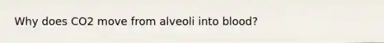 Why does CO2 move from alveoli into blood?