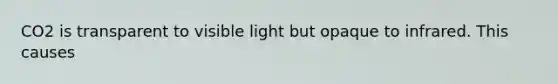 CO2 is transparent to visible light but opaque to infrared. This causes