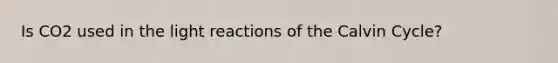 Is CO2 used in the light reactions of the Calvin Cycle?