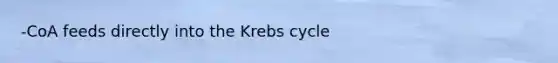 -CoA feeds directly into the <a href='https://www.questionai.com/knowledge/kqfW58SNl2-krebs-cycle' class='anchor-knowledge'>krebs cycle</a>