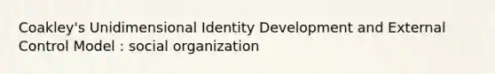 Coakley's Unidimensional Identity Development and External Control Model : social organization