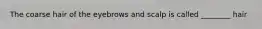 The coarse hair of the eyebrows and scalp is called ________ hair