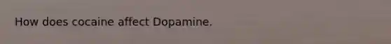 How does cocaine affect Dopamine.