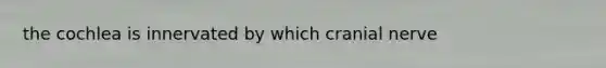 the cochlea is innervated by which cranial nerve