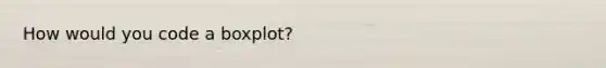 How would you code a boxplot?