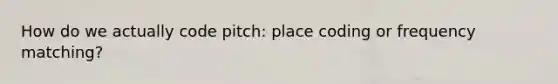 How do we actually code pitch: place coding or frequency matching?