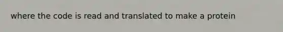 where the code is read and translated to make a protein