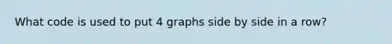 What code is used to put 4 graphs side by side in a row?