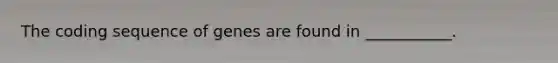 The coding sequence of genes are found in ___________.