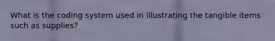 What is the coding system used in illustrating the tangible items such as supplies?