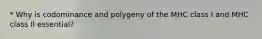 * Why is codominance and polygeny of the MHC class I and MHC class II essential?