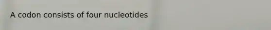 A codon consists of four nucleotides