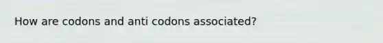 How are codons and anti codons associated?