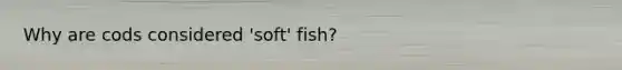 Why are cods considered 'soft' fish?