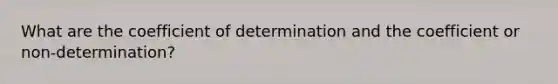 What are the coefficient of determination and the coefficient or non-determination?