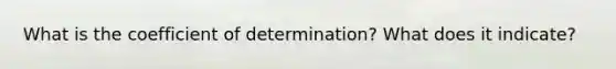 What is the coefficient of determination? What does it indicate?