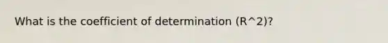 What is the coefficient of determination (R^2)?