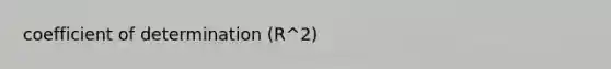 coefficient of determination (R^2)