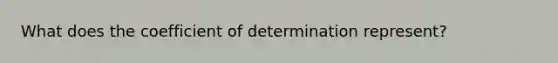 What does the coefficient of determination represent?