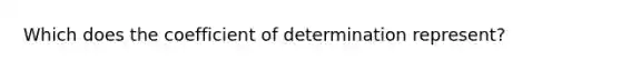 Which does the coefficient of determination represent?