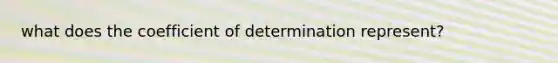 what does the coefficient of determination represent?