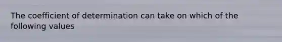 The coefficient of determination can take on which of the following values