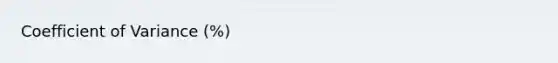 Coefficient of Variance (%)