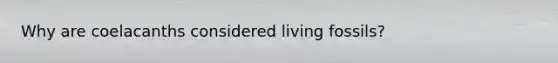 Why are coelacanths considered living fossils?