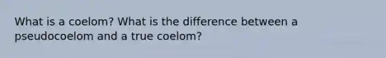 What is a coelom? What is the difference between a pseudocoelom and a true coelom?