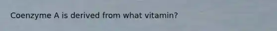 Coenzyme A is derived from what vitamin?