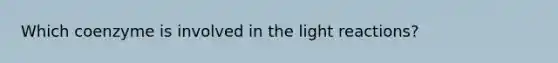 Which coenzyme is involved in the light reactions?