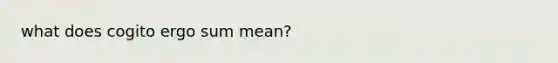 what does cogito ergo sum mean?