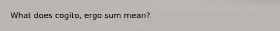 What does cogito, ergo sum mean?