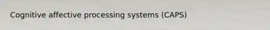 Cognitive affective processing systems (CAPS)