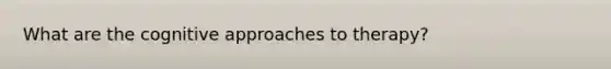 What are the cognitive approaches to therapy?