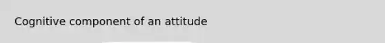 Cognitive component of an attitude