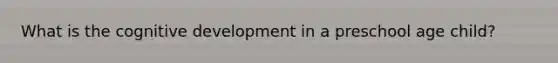 What is the cognitive development in a preschool age child?
