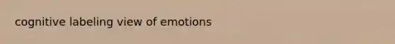 cognitive labeling view of emotions