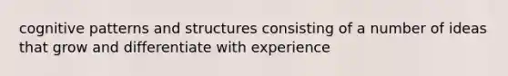 cognitive patterns and structures consisting of a number of ideas that grow and differentiate with experience