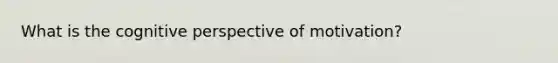 What is the <a href='https://www.questionai.com/knowledge/k1KipFktG6-cognitive-perspective' class='anchor-knowledge'>cognitive perspective</a> of motivation?